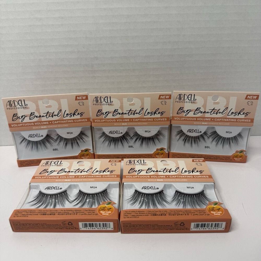 Ardell Big Beautiful Lashes Mija 5 Pack w/ Adhesive BBL Full Volume 62392 Black